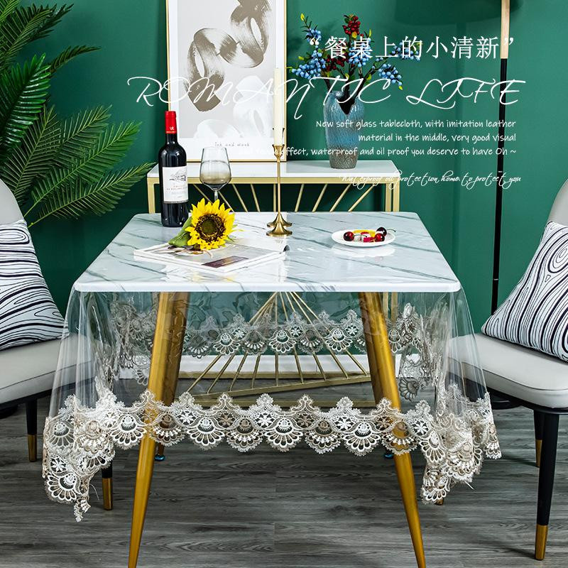 Transparente quadratische Tischdecke aus weichem PVC von Super Six, wasserdicht und waschbar, B/B: 130 x 130 cm - Bild 2
