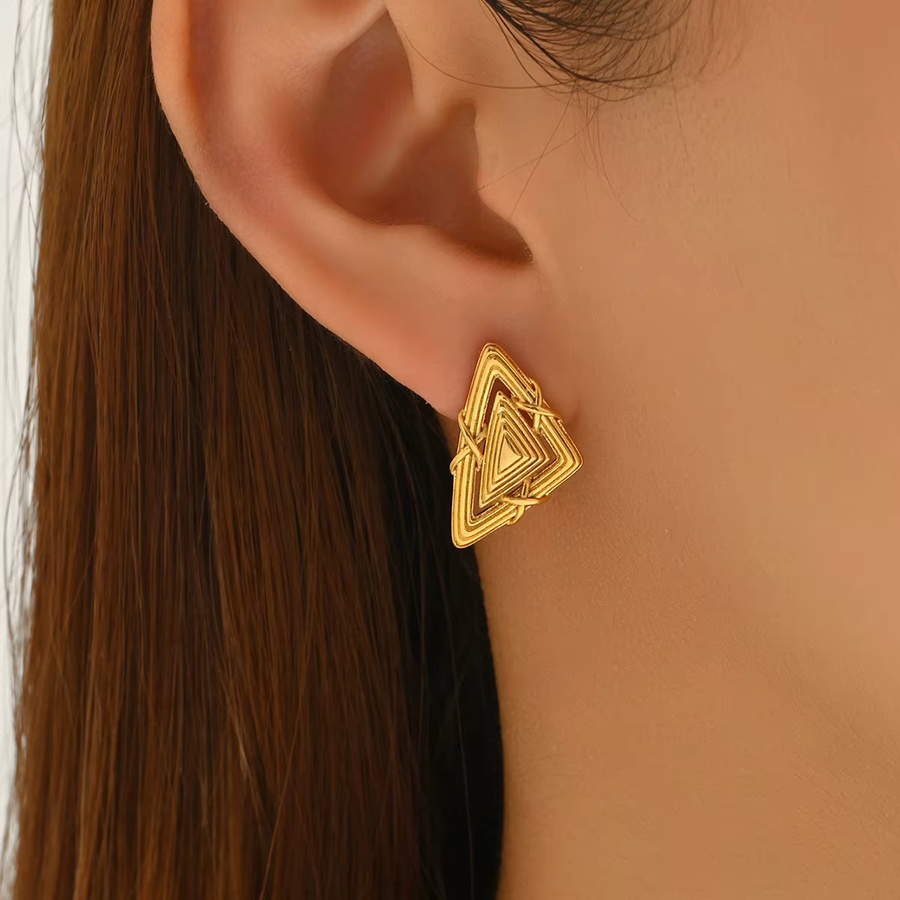 Erpels Ohrstecker, Edelstahl, 18 Karat vergoldet, Gold, Damen, Vintage - Bild 2