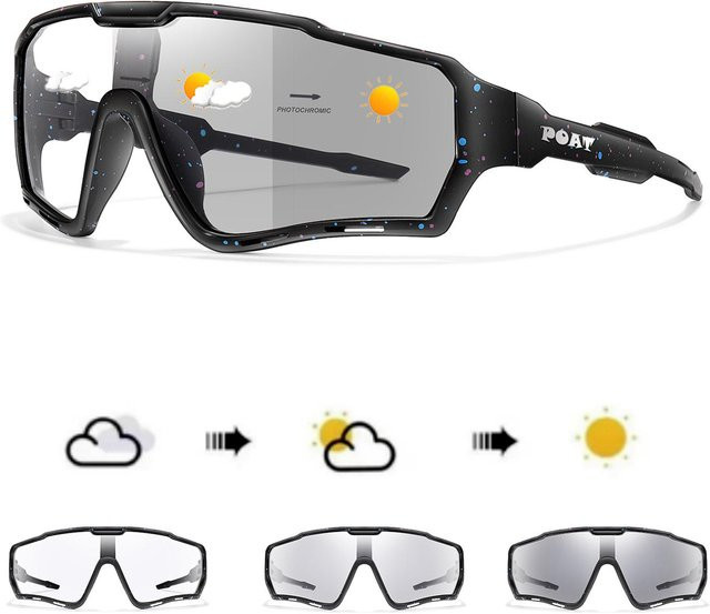 Yiran Sonnenbrille Photochrome, Vollrand, Kunststoff, Schwarz, Unisex - Bild 1