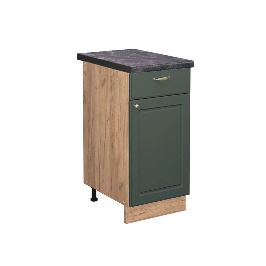 Vicco Küchenunterschrank Fame-Line in Grün-Gold und Anthrazit im Landhausstil mit Soft-Close-Türen, B/T/H: 40 x 60 x 82 cm - Bild 2