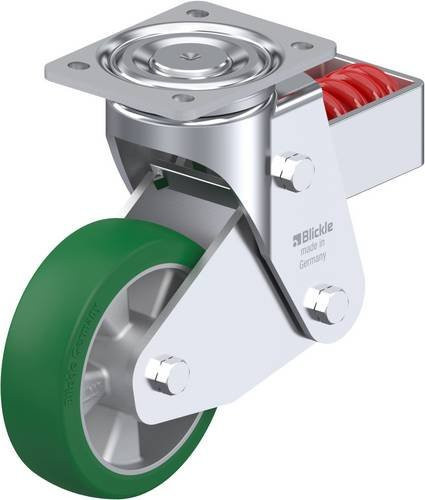 Blickle LHF-ALST 160K Lenkrolle gefedert in Silber und Grün mit 160 mm Rad-Durchmesser und 580 kg Tragfähigkeit - Bild 1