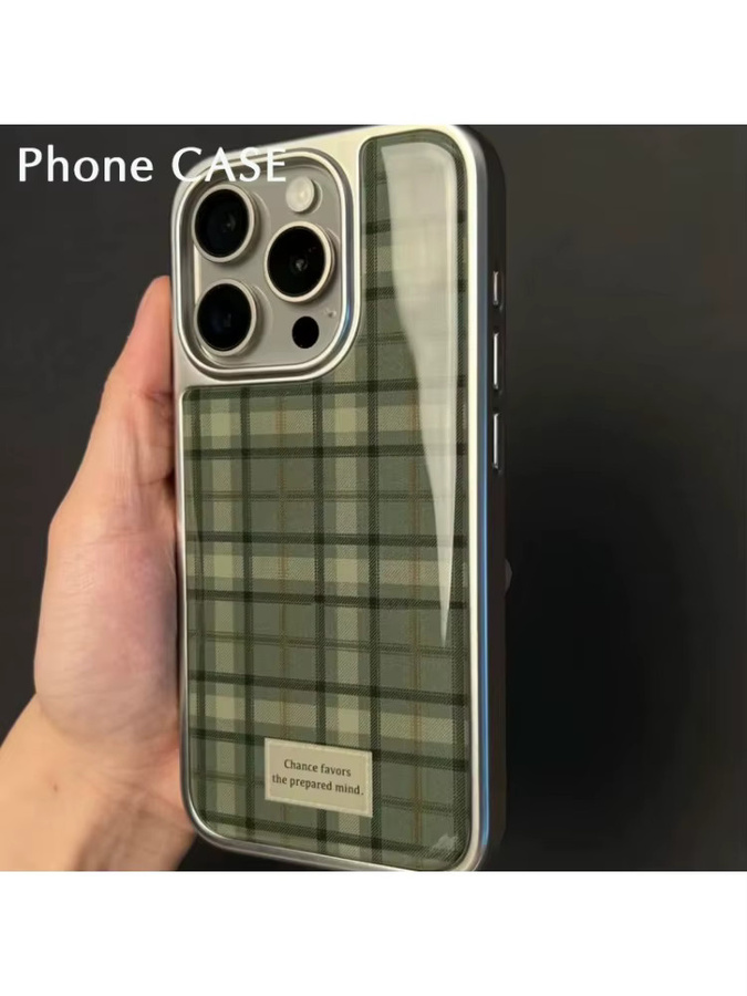 Apple iPhone Handyhülle im koreanischen Ripple Point Design mit Silberrand und Epoxy-Schutz, Farbe: Grün/Silber - Bild 2