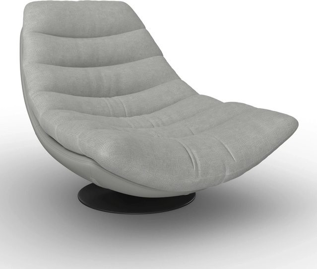 Bessagi Home Sessel Lena in Grau mit Struktursamt und Lederlook, drehbar und modern mit Armlehnen - Bild 1