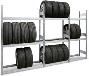 Regalwerk BERT-Räderregal Anbaufeld Stecksystem verzinkt, Farbe: Silber, H x B x T: 250 x 87,5 x 40 cm - Bild 1