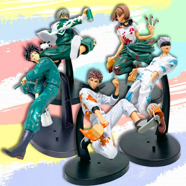 Bandai Jujutsu Kaisen Graffiti Battle Anime-Figuren, Fushiguro Megumi, Kugisaki Nobara, Panda, Gojo Satoru - Bild 1