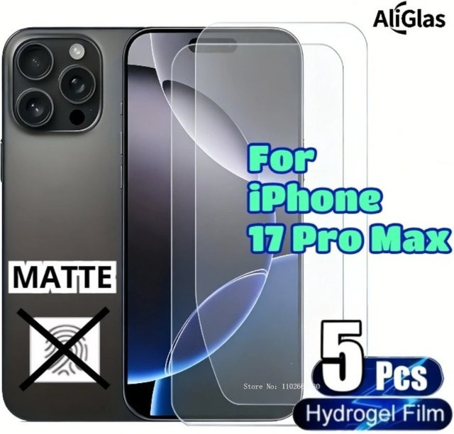 5er Pack SnakeGlass Matte Hydrogel-Displayschutzfolie für iPhone 17 Pro Max, Ultra Dünn und Anti-Fingerabdruck, Transparent - Bild 1