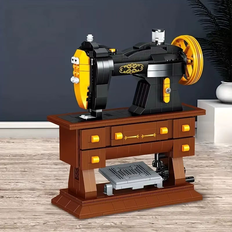 AMAZINGBLOKS Retro-Nähmaschine DIY-Baukasten in Schwarz aus Kunststoff mit 633 Teilen - Bild 4