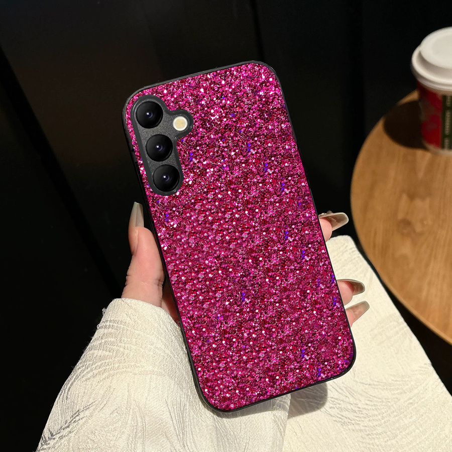Glitzernde Handyhülle in Rosenrot mit Kunststeinchen für Samsung Galaxy S26 S25 S24 S23 S22 Ultra Plus FE S25Edge - Bild 3