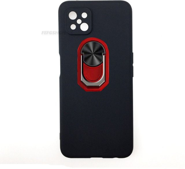 Handyhülle aus weichem TPU-Silikon mit Fingerring für OPPO Reno4 Z 5G, Reno4Z, A92S und CPH2065, Farbe: Transparent/Schwarz - Bild 1