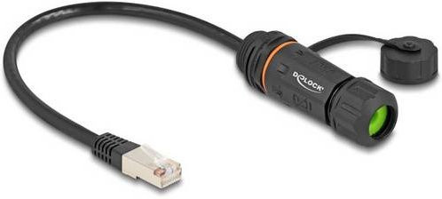 Delock RJ45 Patchkabel Cat6a S/UTP Ethernet LAN Schwarz 0,25 m - Bild 1
