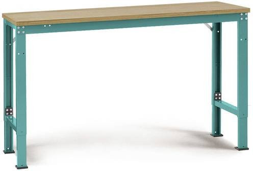 Manuflex AU7015.5021 Arbeits-Grundtisch UNIVERSAL Spezial mit Multiplexplatte, Wasserblau, B/T/H: 100 x 80 x 72,2-102,2 cm - Bild 1