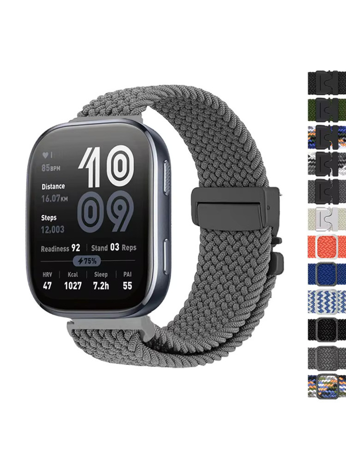 Amazfit Uhrenarmband Nylon, Schwarz, Unisex - Bild 5
