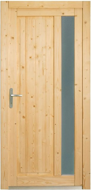 Panto Holz-Nebeneingangstür NET 510 Natur Braun mit Glaseinsatz, B/H: 98 x 198 cm, DIN Links - Bild 1