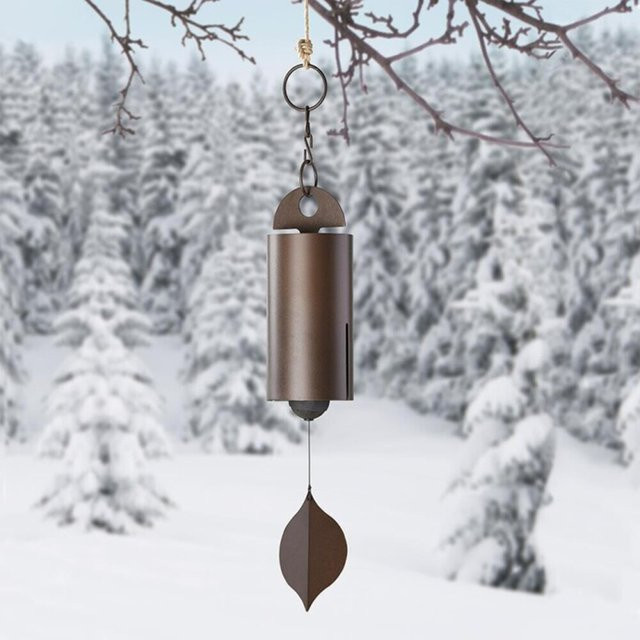APWIKOGER Kupfer Windspiel Blätter im Retro-Stil aus Metall in Gold und Braun für Garten, Terrasse und Veranda - Bild 1