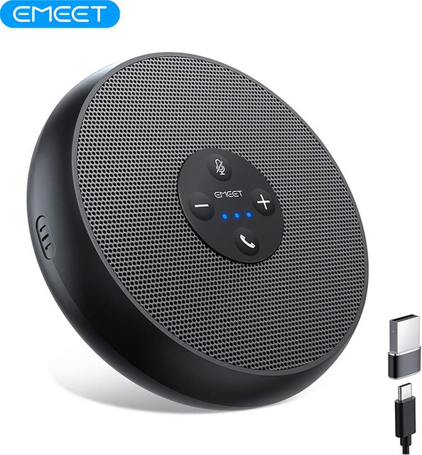 EMEET Konferenzlautsprechersystem mit 2 Mikrofonen und 360 Grad Sprachaufnahme in Schwarz für Zoom, WebEx und Microsoft Teams - Bild 1
