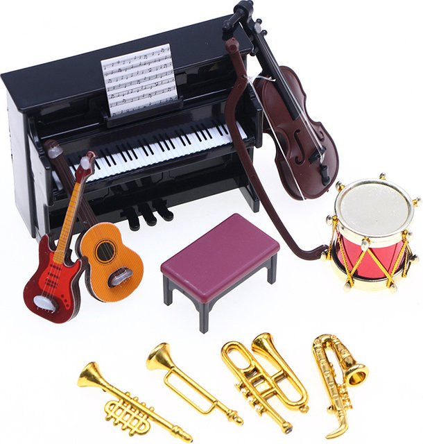 DIAPER&CORED Puppenhaus Miniatur klassisches Musikinstrument Set, Bunt / Mehrfarbig, Kunststoff - Bild 1