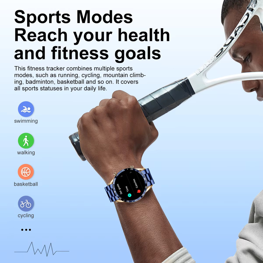 LIGE Smartwatch, Edelstahl, Schwarz, Herren - Bild 6