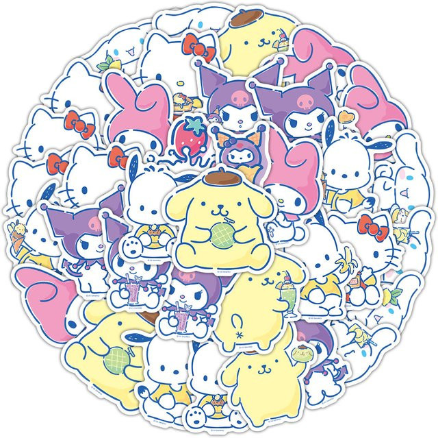 Sanrio Cartoon-Aufkleber, Pochacco Kuromi Anime-Sticker, wasserfest - Bild 1