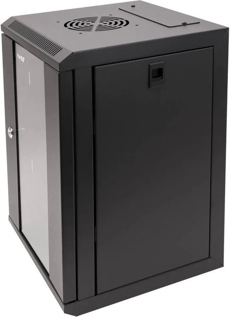 HMF Serverschrank Netzwerkschrank 9HE Wandgehäuse 10 Zoll Rack Schwarz - Bild 1
