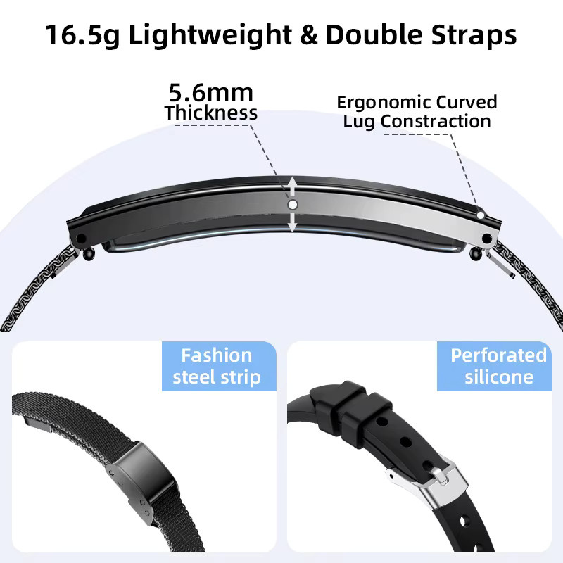 LIGE Smart-Armband für Herren in Schwarz mit Gesundheitsmonitor und wasserdichter Smartwatch-Funktion - Bild 3