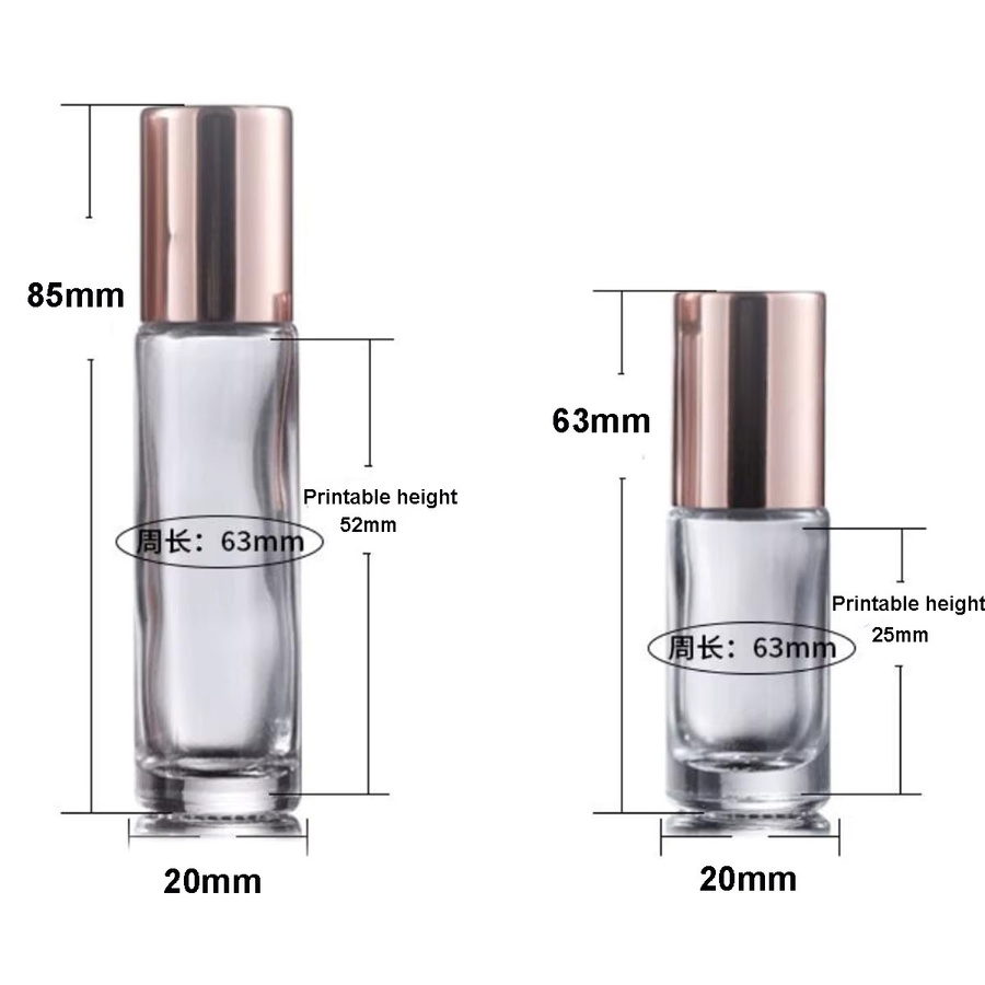 Leere Parfüm Flasche mit Roller Ball, Roségold, 10 ml - Bild 2