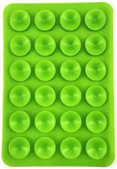 Multifunktionale Silikon-Telefonhaltermatte mit Saugnapf für die Gehäusemontage, quadratisch und rutschfest, Grün - Bild 1