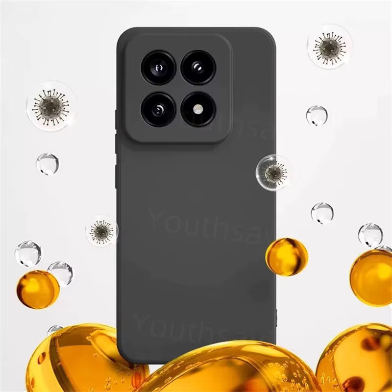 Luxus Silikon Schutzhülle für Xiaomi 17 in Schwarz mit Flüssig-TPU-Effekt - Bild 4