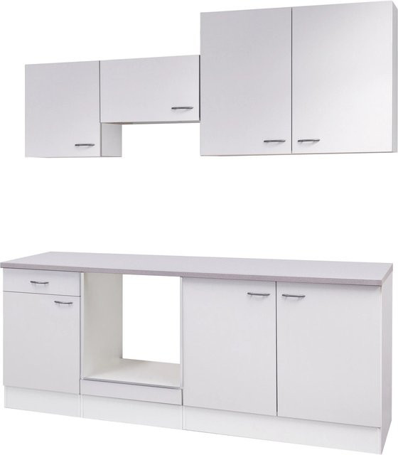 Küchenzeile Flex-Well Wito in Weiß, Breite: 210 cm, Höhe: 85 cm, Tiefe: 60 cm - Bild 1