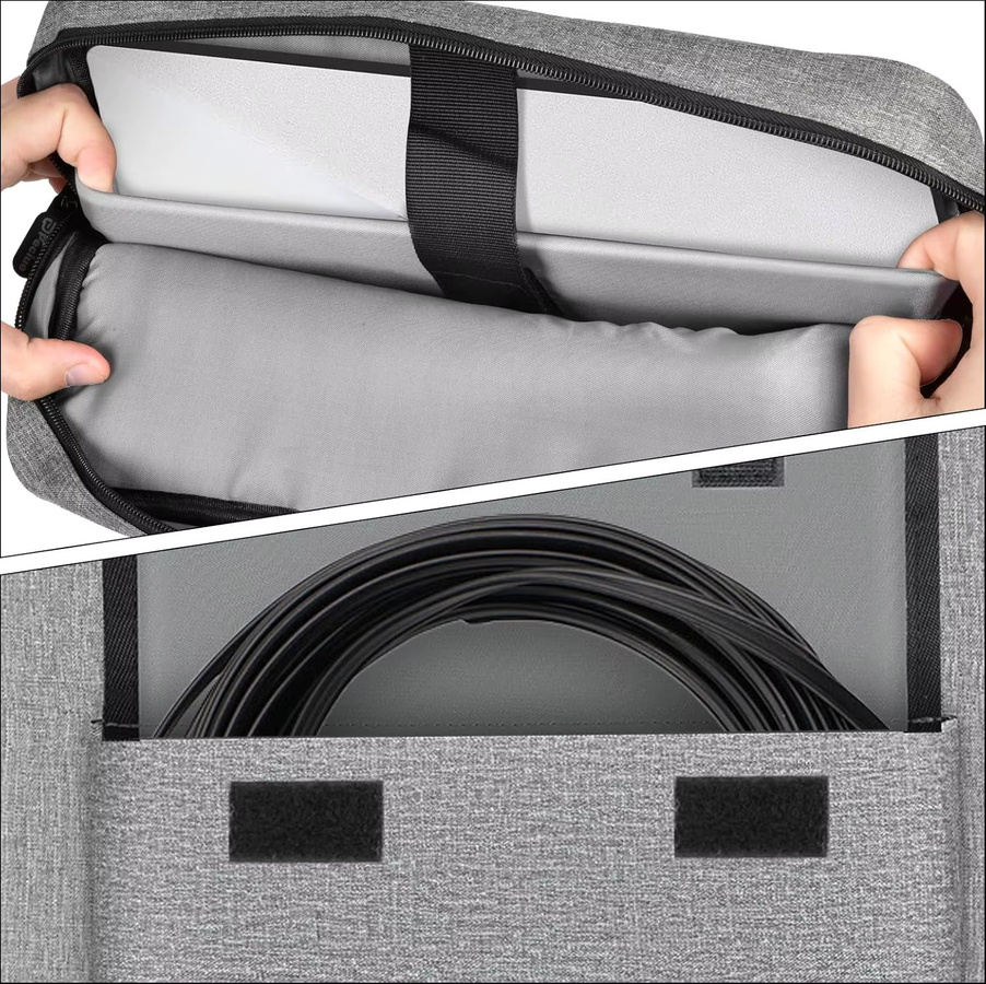 Starlink Mini Gehäuse mit Halterung und tragbarer Tasche für Netzteil und DC-Stromkabel in Schwarz und Grau - Bild 5