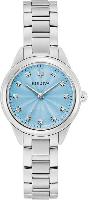 Bulova Damenuhr Sutton, Quarz, Edelstahl, blaues Zifferblatt, 28 mm - Bild 1