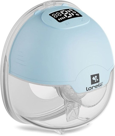 Lorelli elektrische Milchpumpe Aya in Blau mit 180 ml Fassungsvermögen, 3 Modi, 15 Vakuumstufen und Timer, tragbar
