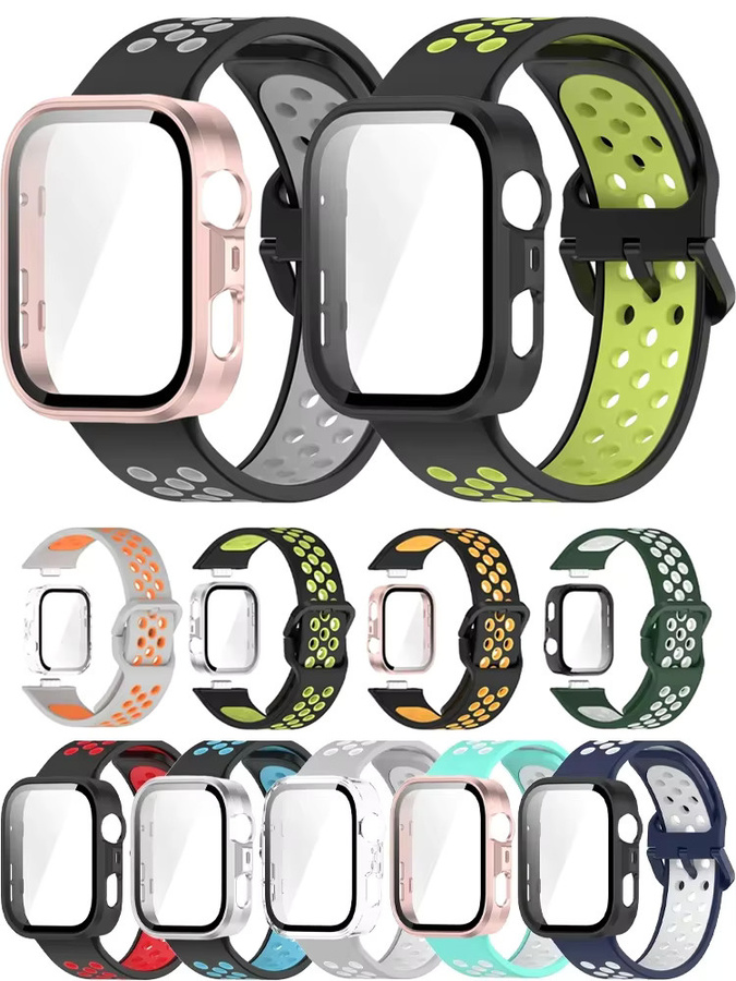 Silikonarmband und PC-Hülle für Huawei Watch Fit 4/3 HD, multicolor - Bild 4