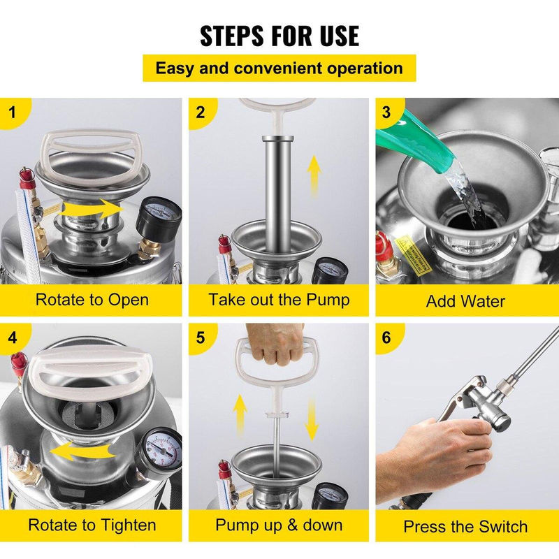 Buying Solutions MB Drucksprühgerät aus Edelstahl in Silber mit 10 l Volumen, verstellbare Düse und verstellbarer Schultergurt - Bild 5