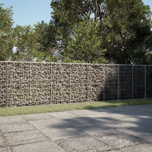 vidaXL Gabionenkorb mit Deckel aus verzinktem Eisen, Farbe: Silber, B/T/H: 400 x 50 x 100 cm - Bild 2