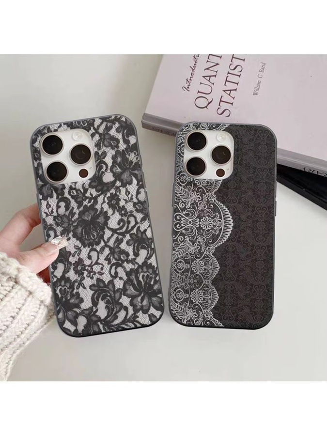 Potdemiel Handyhülle mit gewelltem Muster für iPhone 17 16 15 14 13 12 11 Pro Max Plus, matt und stoßfest, Schwarz - Bild 5
