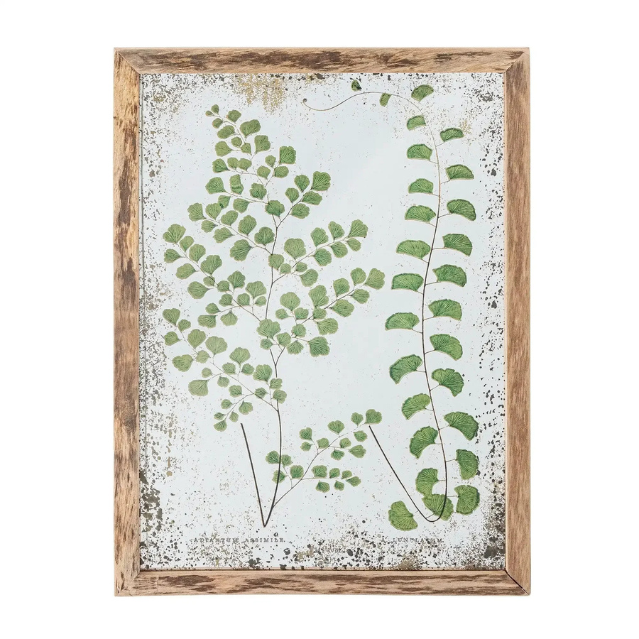 Bloomingville Wanddekoration Tipper aus Kiefernholz mit Blattprint in Beige und Grün, Breite: 34 cm, Höhe: 46 cm - Bild 1