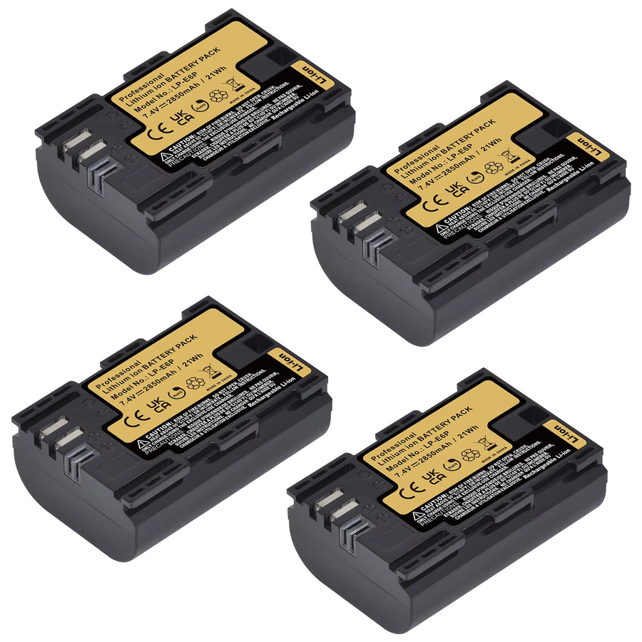 Canon LP-E6P LP-E6NH LP-E6N Li-Ionen-Akku mit 2850 mAh in Schwarz für EOS R5 Mark II, R5, R6, R7, 5D Mark II/III/IV, 6D/6D II und 7D - Bild 3