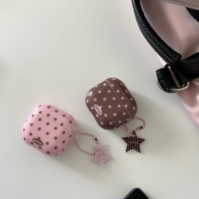 Schutzhülle mit Sternen-Design für Apple AirPods 1, 2, 3, 4 und Pro 2/3 in Pink - Bild 1