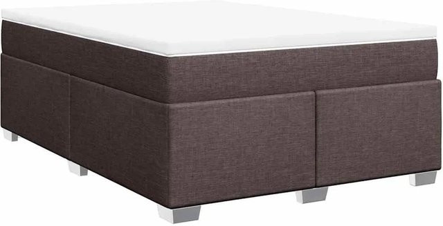 vidaXL Boxspringbett Hybrid mit Matratze und Taschenfederkern, Farbe: Braun/Weiß, B/T/H: 140 x 190 x 46 cm - Bild 1