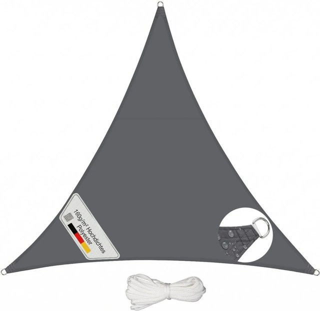 Sunula Sonnensegel aus Polyester mit UV-Schutz für Balkon und Terrasse, Rechteckig, Anthrazit, B/T/H: 300 x 300 x 300 cm - Bild 1