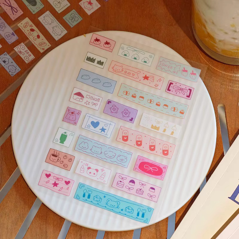 2 Sets PET-Aufkleber aus der Niedlichen Tagebuch-Serie mit 4 ästhetischen Stilen in Multicolour zur Dekoration von Handys und Goo-Karten - Bild 2