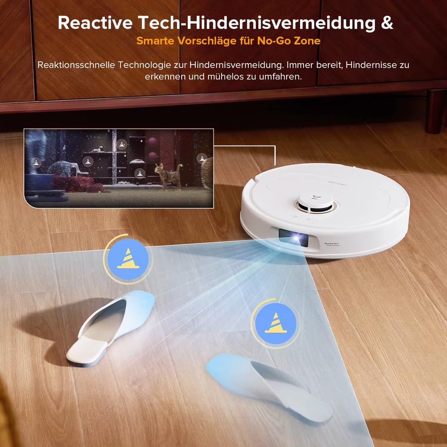 Roborock Qrevo S5V Saugroboter mit 12.000 Pa Saugleistung, Doppelte Anti-Verhedderungsbürste und anhebbaren Rotationsmopps mit Selbstreinigungsstation - Bild 6
