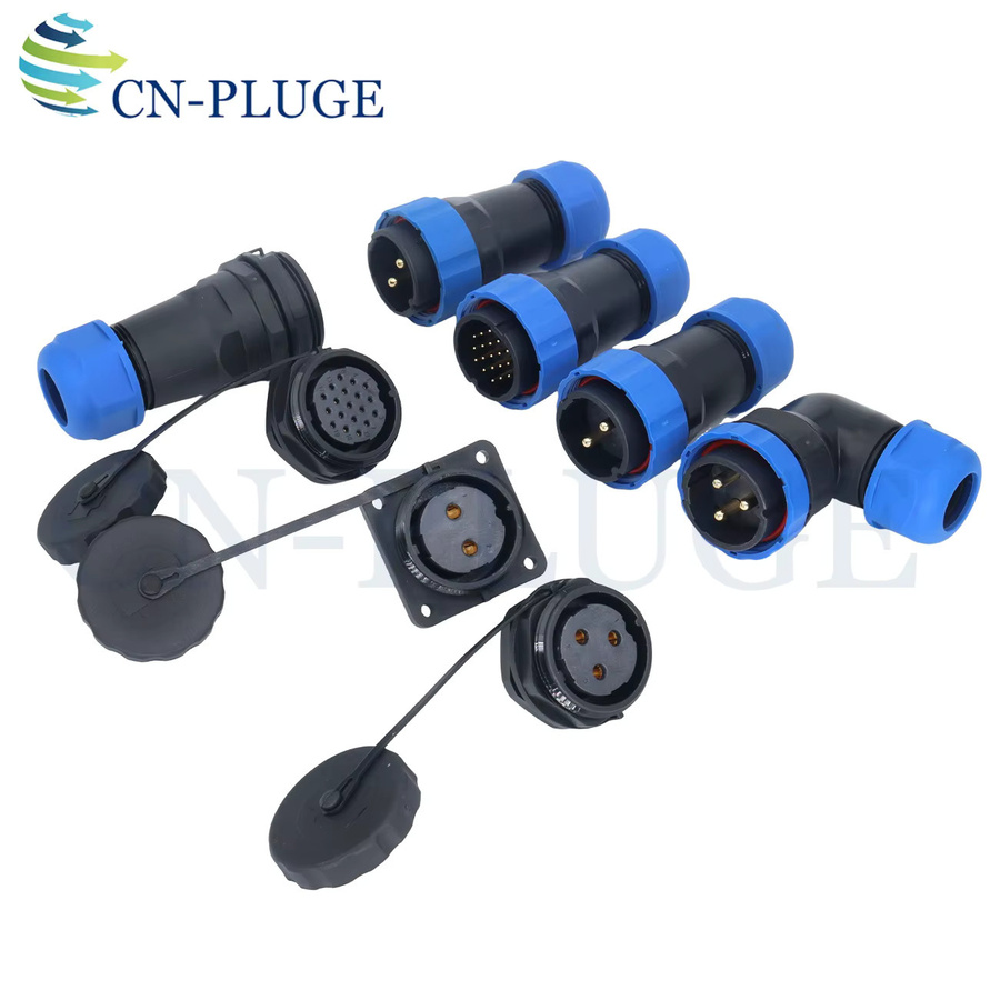 SZYingXian SD28 IP68 Wasserdichter Luftfahrtstecker Quadratische Einbaubuchse mit Innengewinde in Blau - Bild 3
