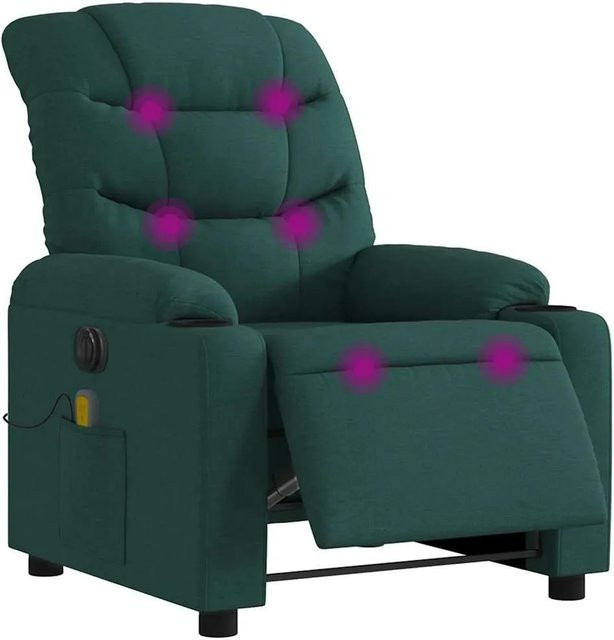 vidaXL Elektrischer Massagesessel Relaxsessel in Dunkelgrün mit Stoffbezug - Bild 1