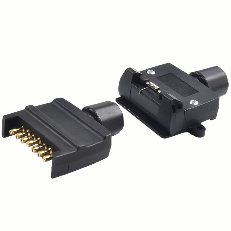 SUITU 7-poliges Anhängerstecker und Steckdose Set in Schwarz für Caravan und Boot - Bild 4