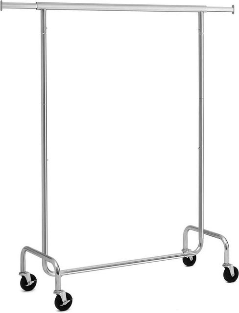 Songmics Kleiderständer mit Rollen aus Metall in Silber, B/T/H: 150 x 45 x 160 cm - Bild 1