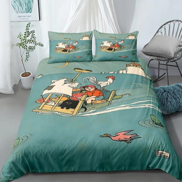 Bettwäsche-Set mit Tiermotiv von JMG Household Supplies in Blau, bestehend aus Bettbezug und Kissenbezügen aus Mikrofaser, Breite: 220 cm, Höhe: 240 cm - Bild 1