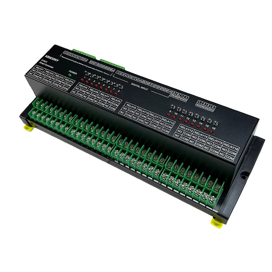 KinCony E16v3 RS485 Modbus DIN-Schienen-Relaismodul mit 16A und abnehmbaren Relais in Schwarz - Bild 3