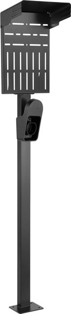 InLine Universal Wallbox-Standfuß mit EV-Ladekabel Halterung in Schwarz aus Stahl - Bild 1