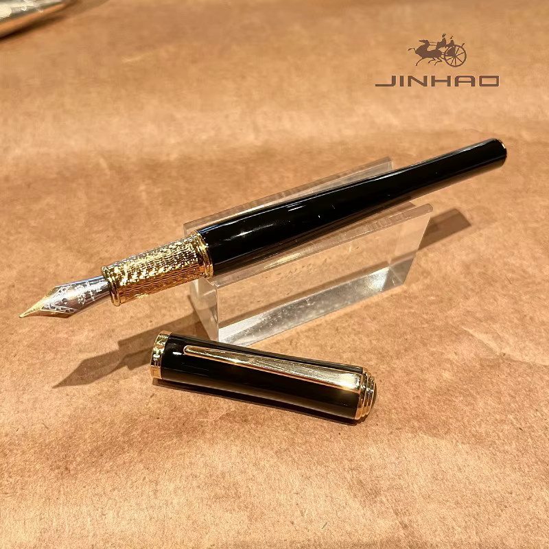 Jinhao 31 Füllfederhalter in Schwarz mit Goldclip für professionelles Schreiben - Bild 1